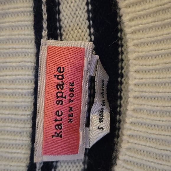 Kate SpadeNautical Striped Sweater - Navy and White With Gold Detailing Trim Sma - Picture 4 of 7